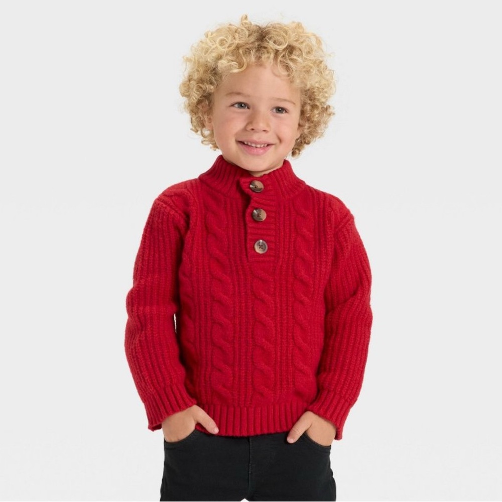 Cat and Jack Kid’s Mockneck Knit Sweater